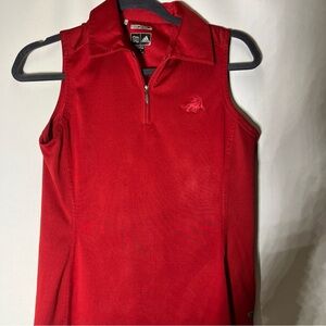 Adidas Red Sleeveless Polo Shirt Small